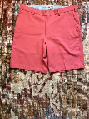 Peter Millar Men’s Coral Pink Performance Golf Shorts 34 Moisture Wicking